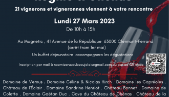 Dégustation professionnelle à Clermont-Ferrand des vins de Régnié et Chénas